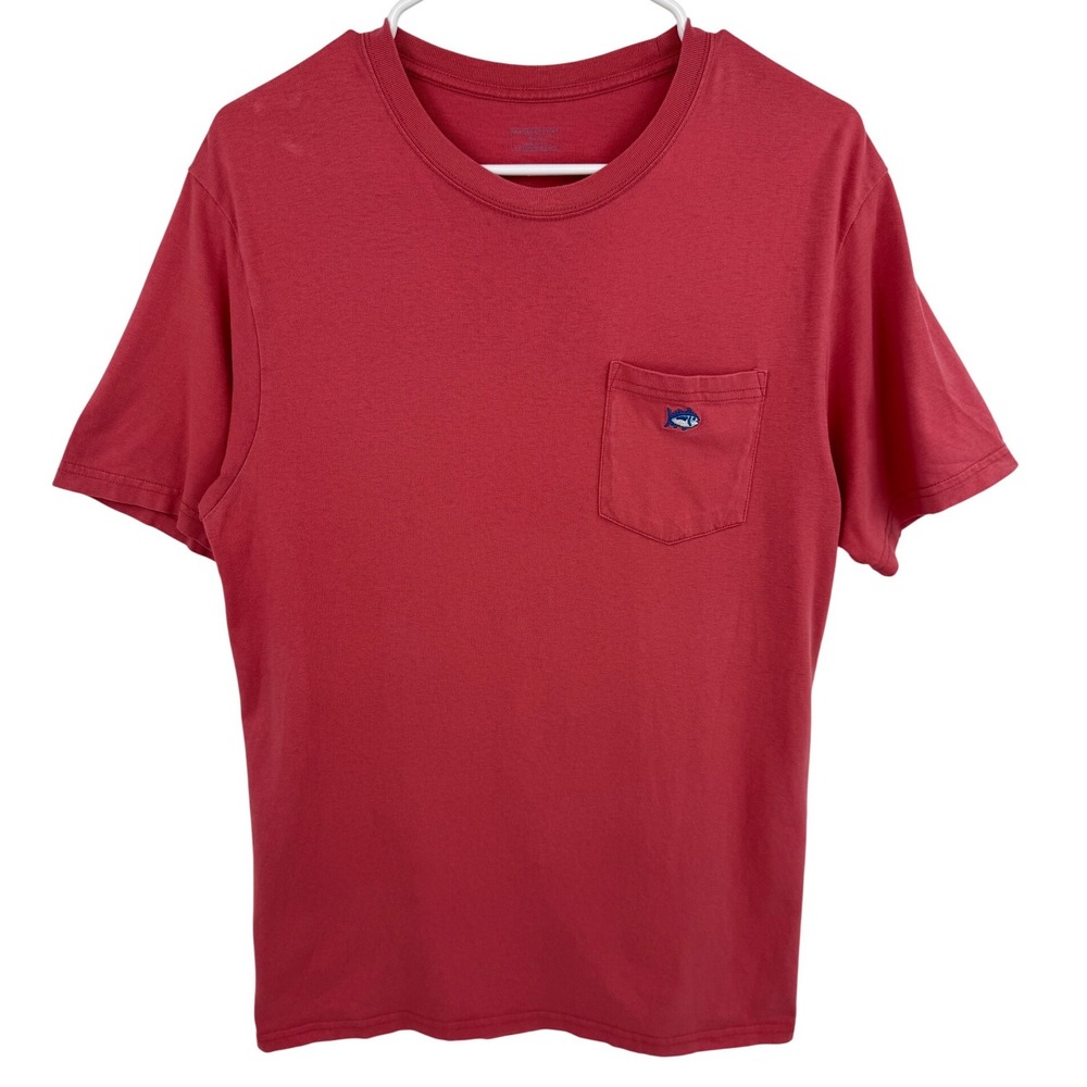 Southern Tide Mens Skipjack Pocket T-Shirt Red Short‎ Sleeve Cotton Size Medium